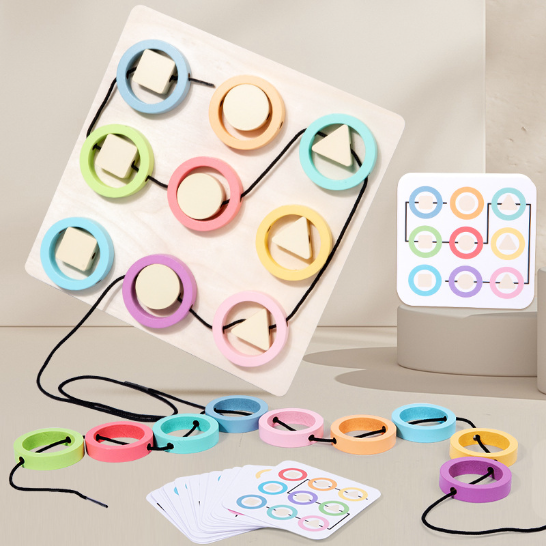 Montessori Geometric Lacing Board