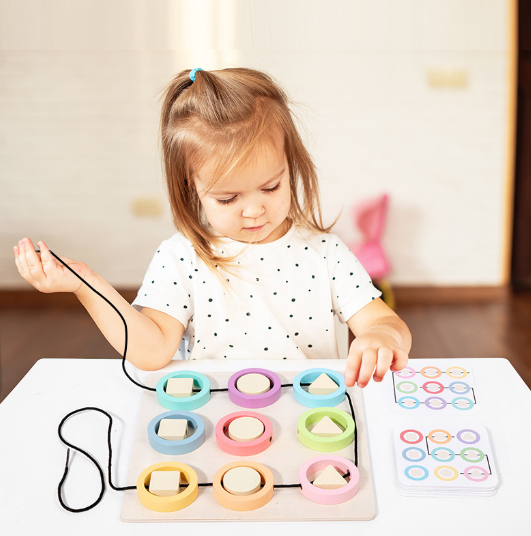 Montessori Geometric Lacing Board