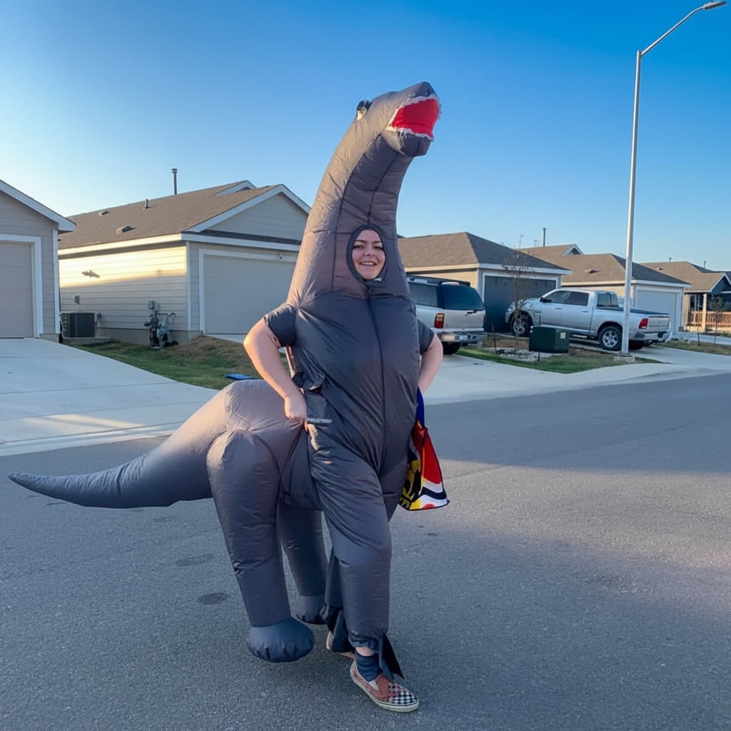 Inflatable Dinosaur Costume Suit and Halloween Party