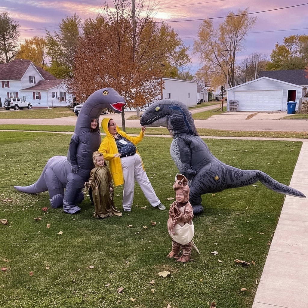 Inflatable Dinosaur Costume Suit and Halloween Party