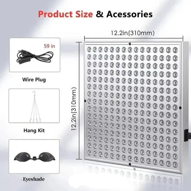 Infrared Light Therapy Panel – 225 LED Red & Near-Infrared – Skin Rejuvenation, Pain Relief & Relaxation for Home Use