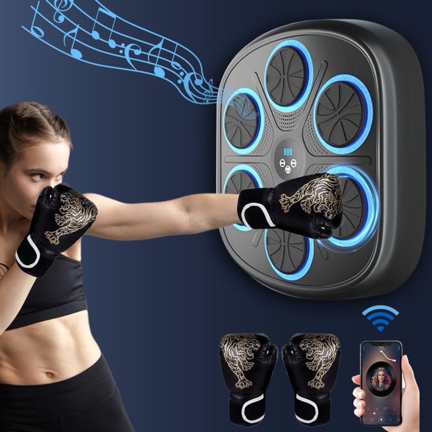 Avichic Music Boxing Machine with Boxing Gloves – Fun and Fitness