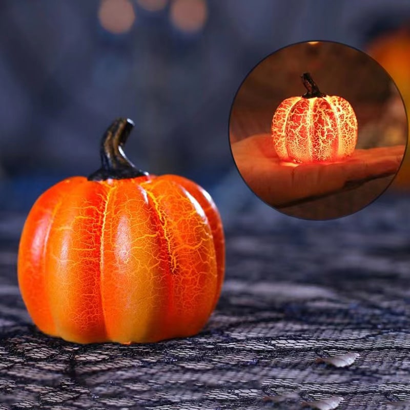 Jack O Lantern Pumpkin LED Lights with Battery Operated Mini Halloween Decorations
