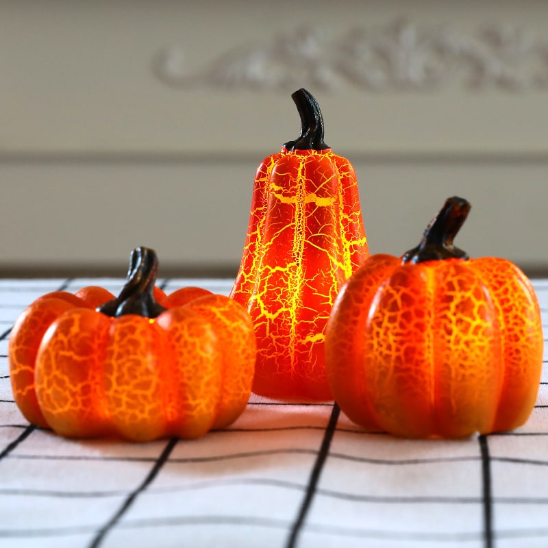 Jack O Lantern Pumpkin LED Lights with Battery Operated Mini Halloween Decorations