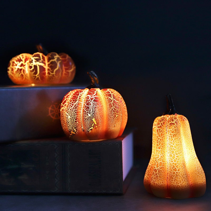 Jack O Lantern Pumpkin LED Lights with Battery Operated Mini Halloween Decorations
