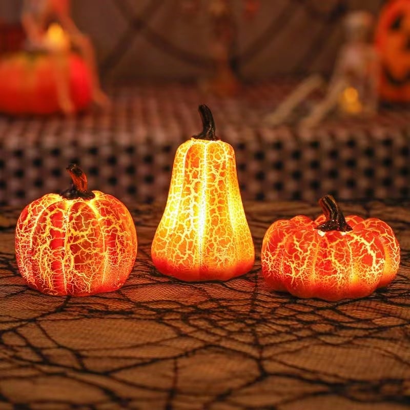 Jack O Lantern Pumpkin LED Lights with Battery Operated Mini Halloween Decorations