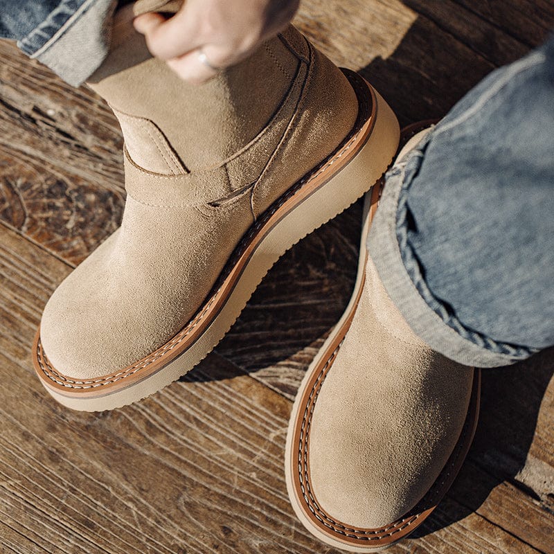 Cow Suede Snow Retro Boots
