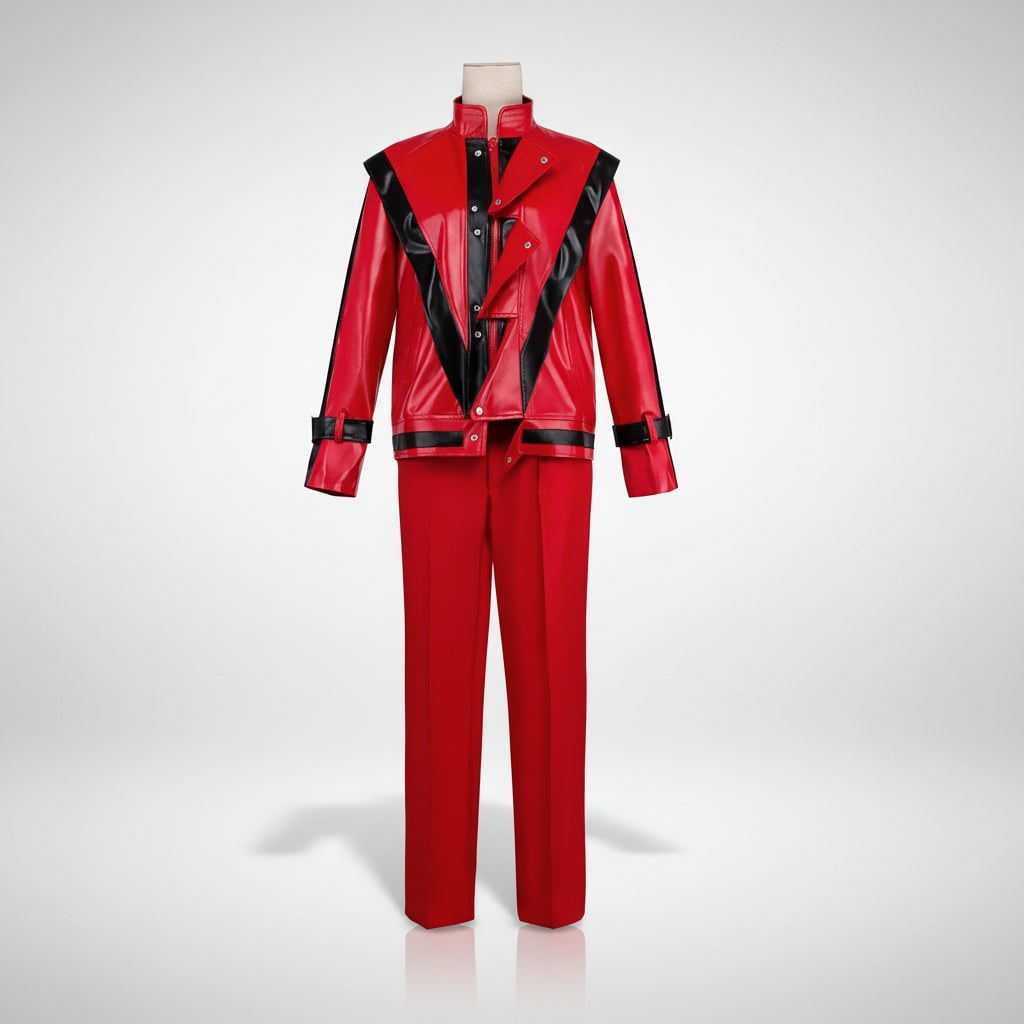 Kids' Halloween Thriller Cosplay Costume Faux Leather Jacket and Pants Two Piece Set for Party