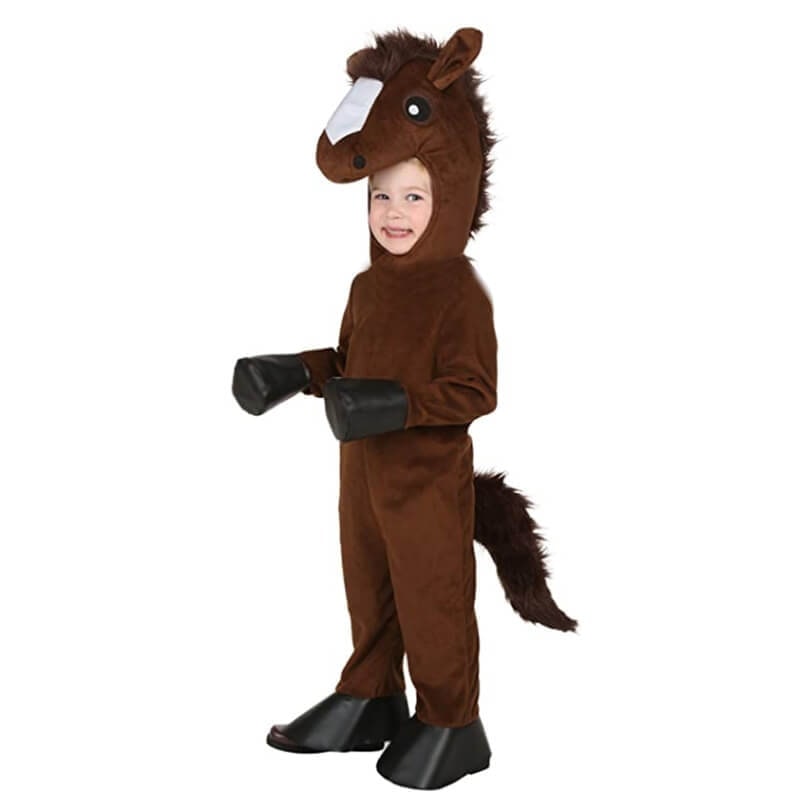 Kids' Halloween Animal Costume Plush Dinosaur Vampire Dress Up with Hood