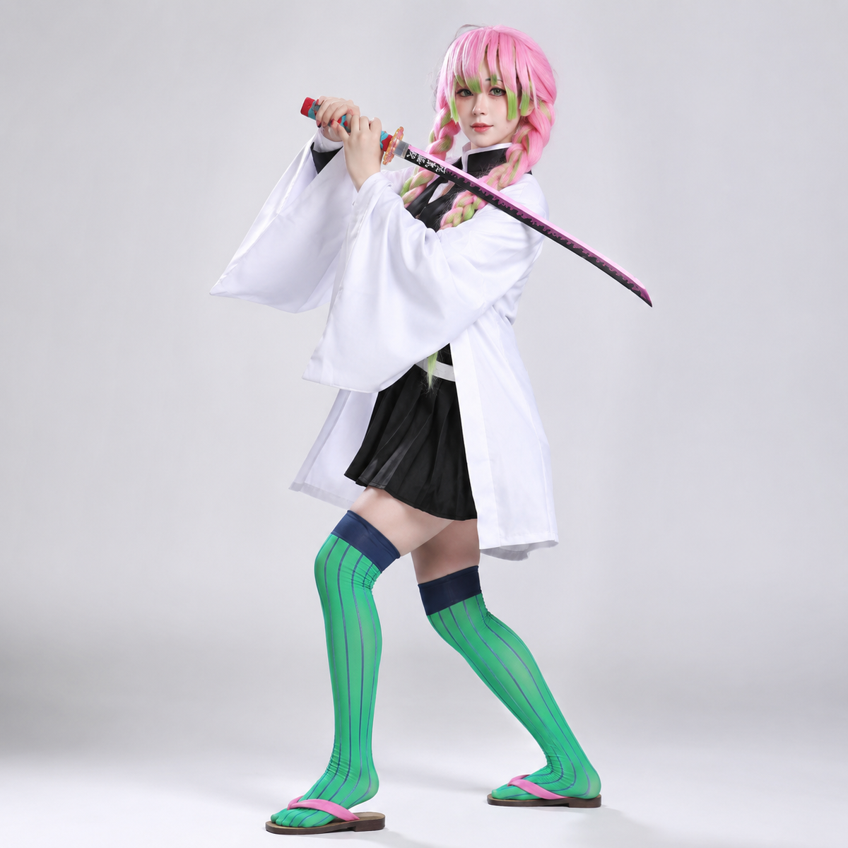 Kids' Halloween Anime Cosplay Costume and Outfit Set with Kimono Haori Jacket and Wide Leg Wraps