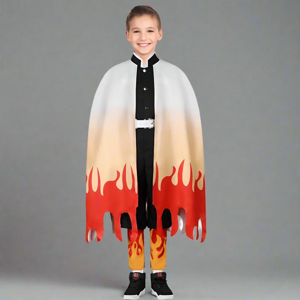 Kids' Halloween Anime Cosplay Costume and Outfit Set with Kimono Haori Jacket and Wide Leg Wraps