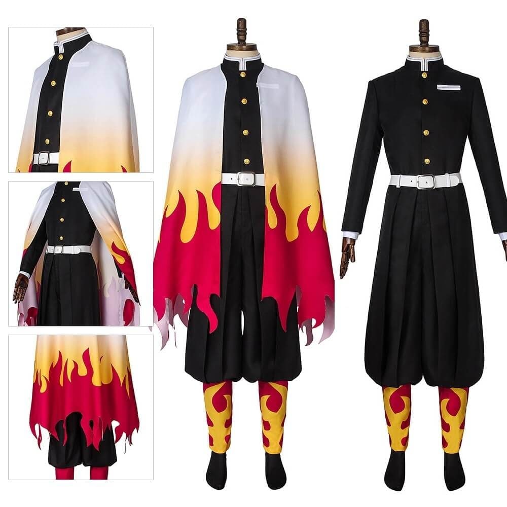 Kids' Halloween Anime Cosplay Costume and Outfit Set with Kimono Haori Jacket and Wide Leg Wraps