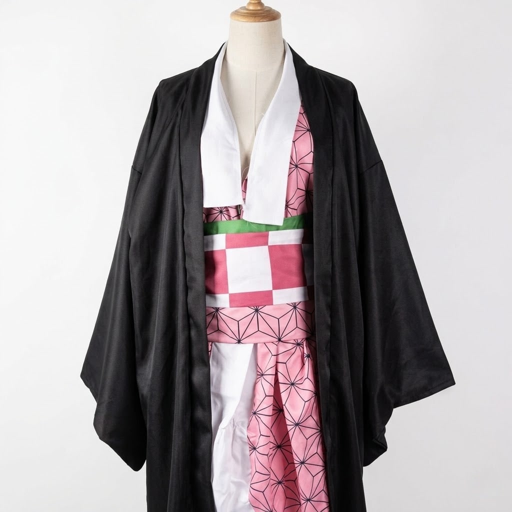 Kids' Halloween Anime Cosplay Costume and Outfit Set with Kimono Haori Jacket and Wide Leg Wraps