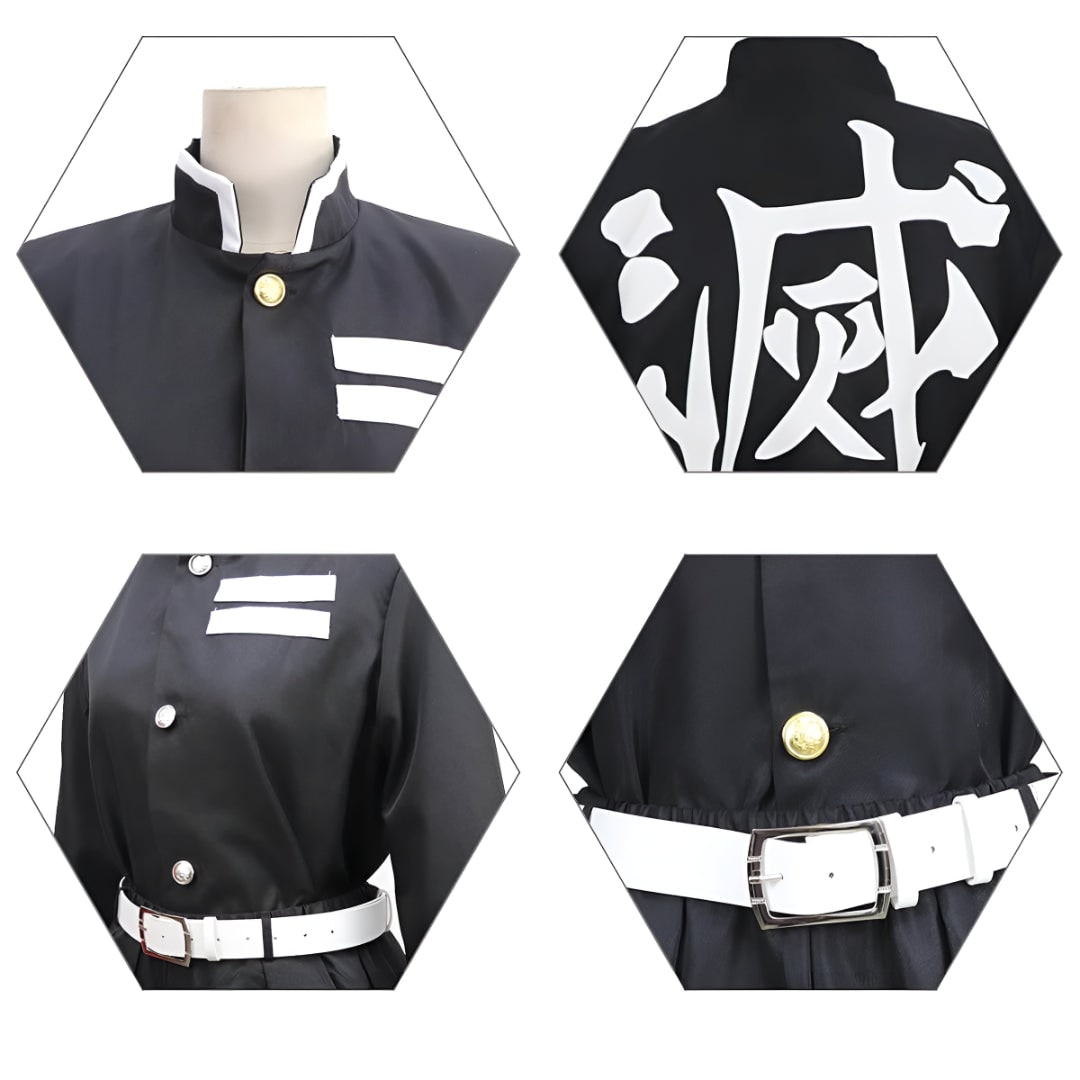 Kids' Halloween Anime Cosplay Costume and Outfits with Flame Pattern Cape Jacket and Leg Wraps