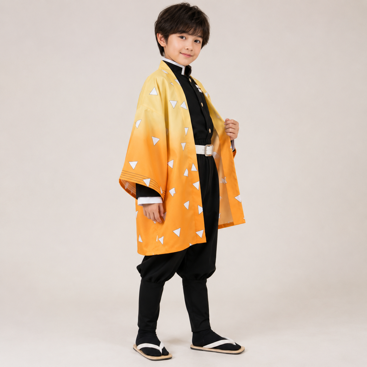 Kids' Halloween Anime Cosplay Costume with Haori Jacket and Fox for Character Party Dress-Up