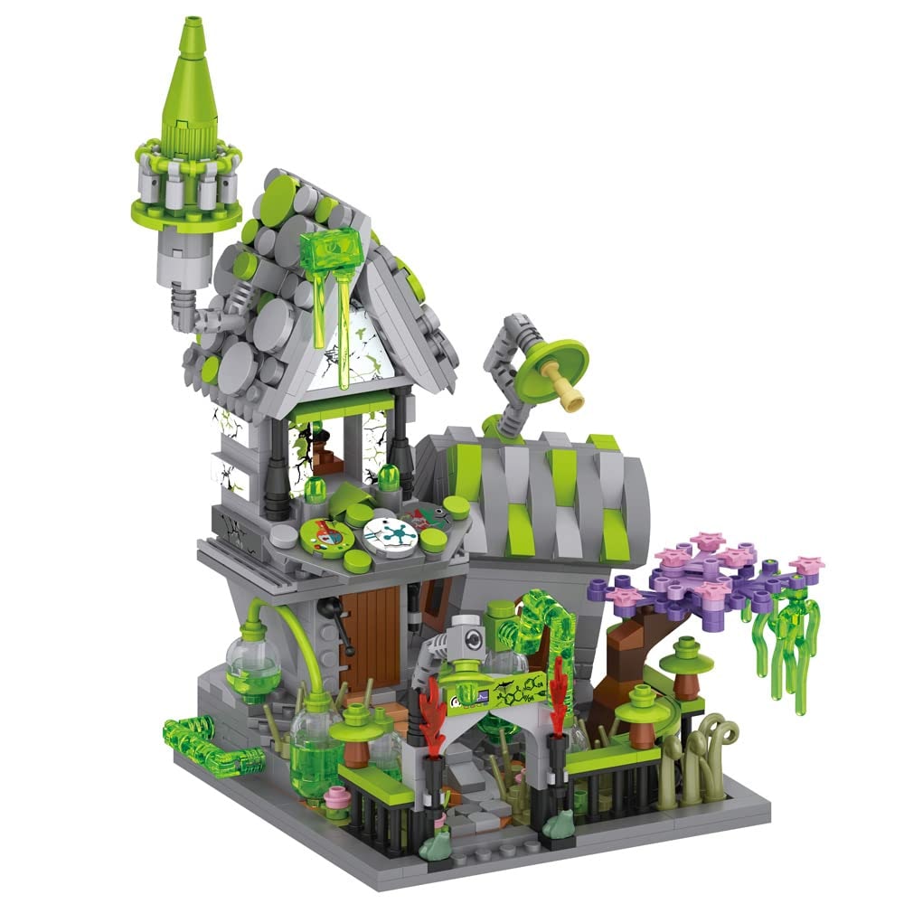 Kids' Halloween Building Blocks Magnetic Tiles Toy Set with Pumpkin House and Spooky Figures