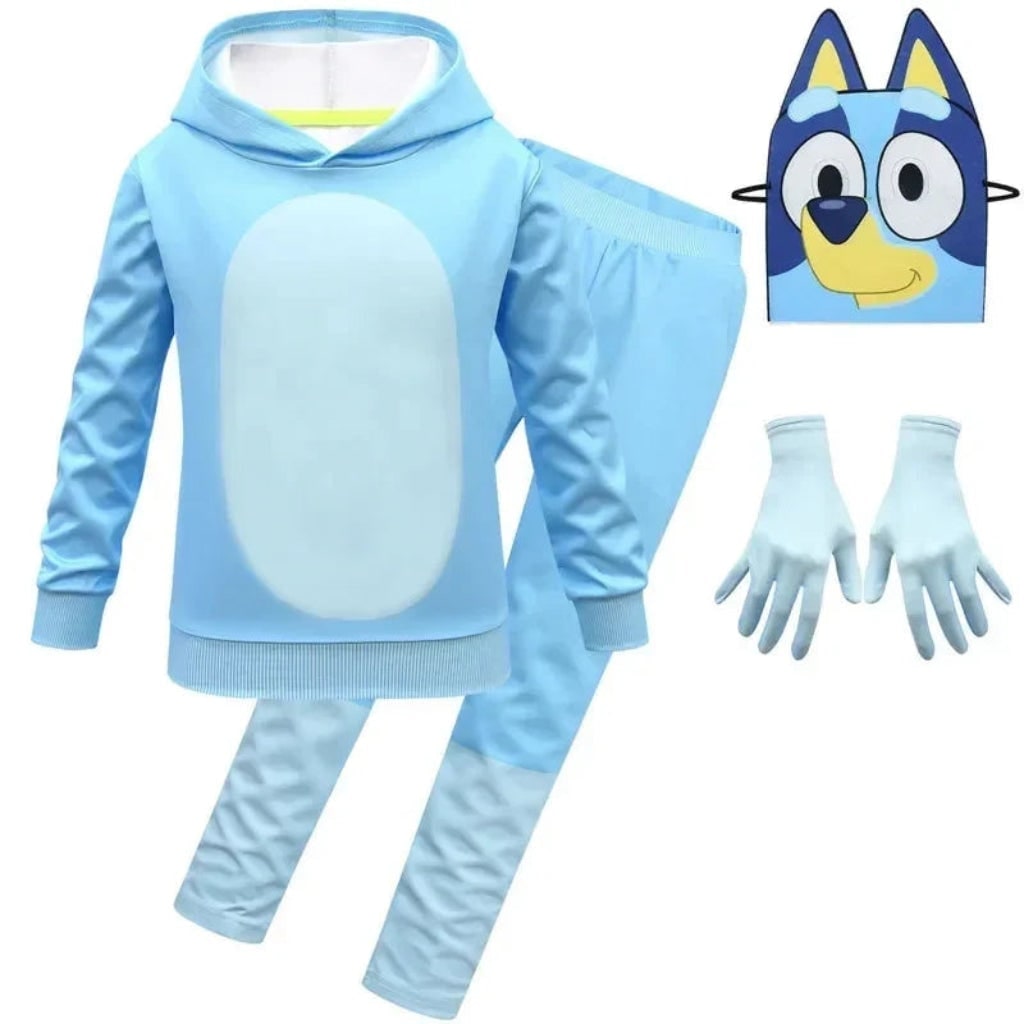 Kids' Halloween Character Costume with Mask Hoodie and Pants Set for Dress Up Party