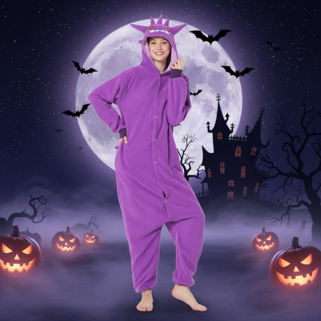 Kids' Halloween Christmas Onesie Pajamas with Character Hood and Fleece for Xmas Party
