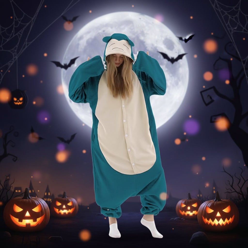 Kids' Halloween Christmas Onesie Pajamas with Character Hood and Fleece for Xmas Party