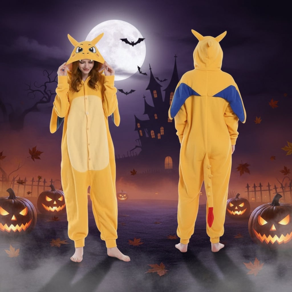 Kids' Halloween Christmas Onesie Pajamas with Character Hood and Fleece for Xmas Party