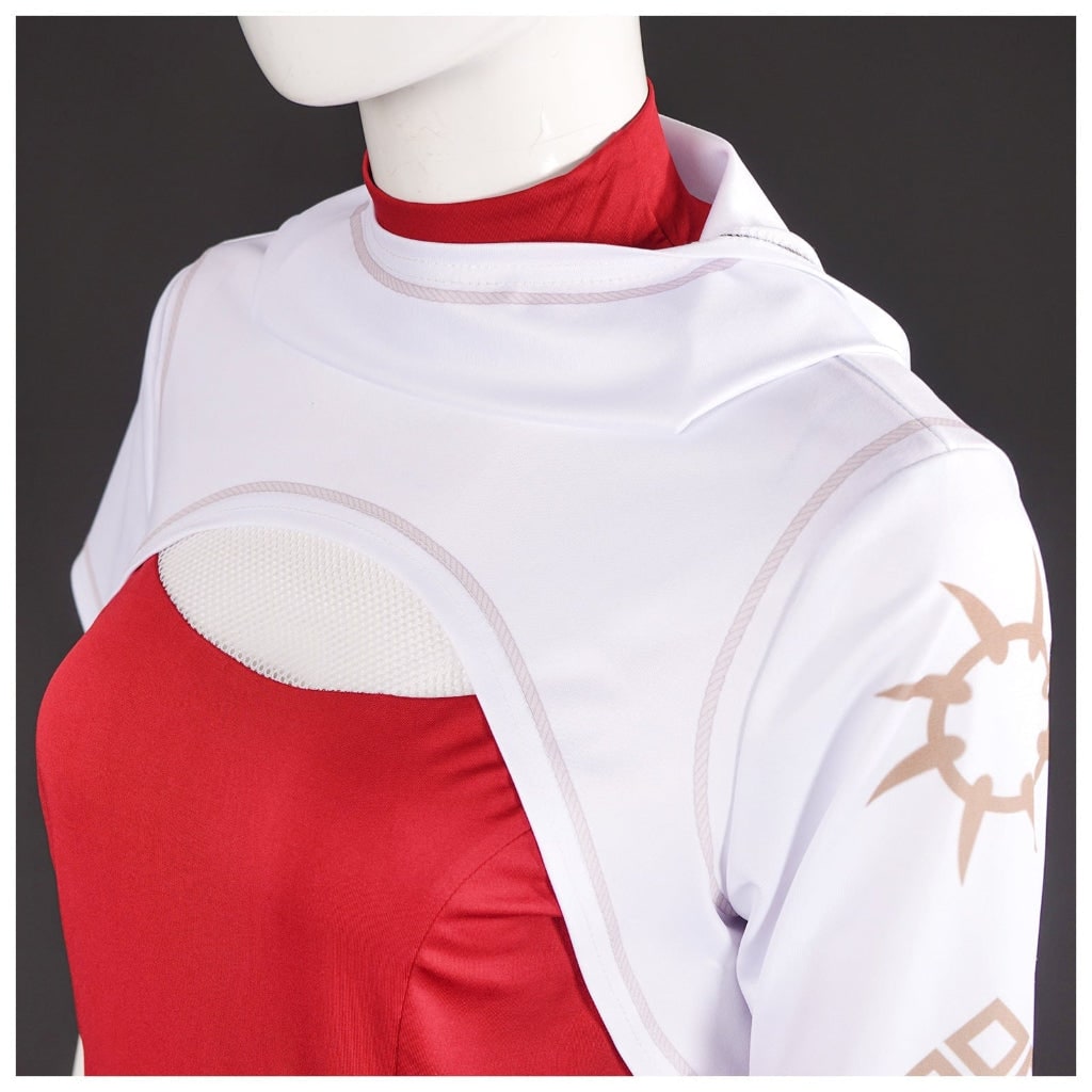 Kids' Halloween Cosplay Anime Costume with Red High-Neck Top Pleated Skirt Synthetic