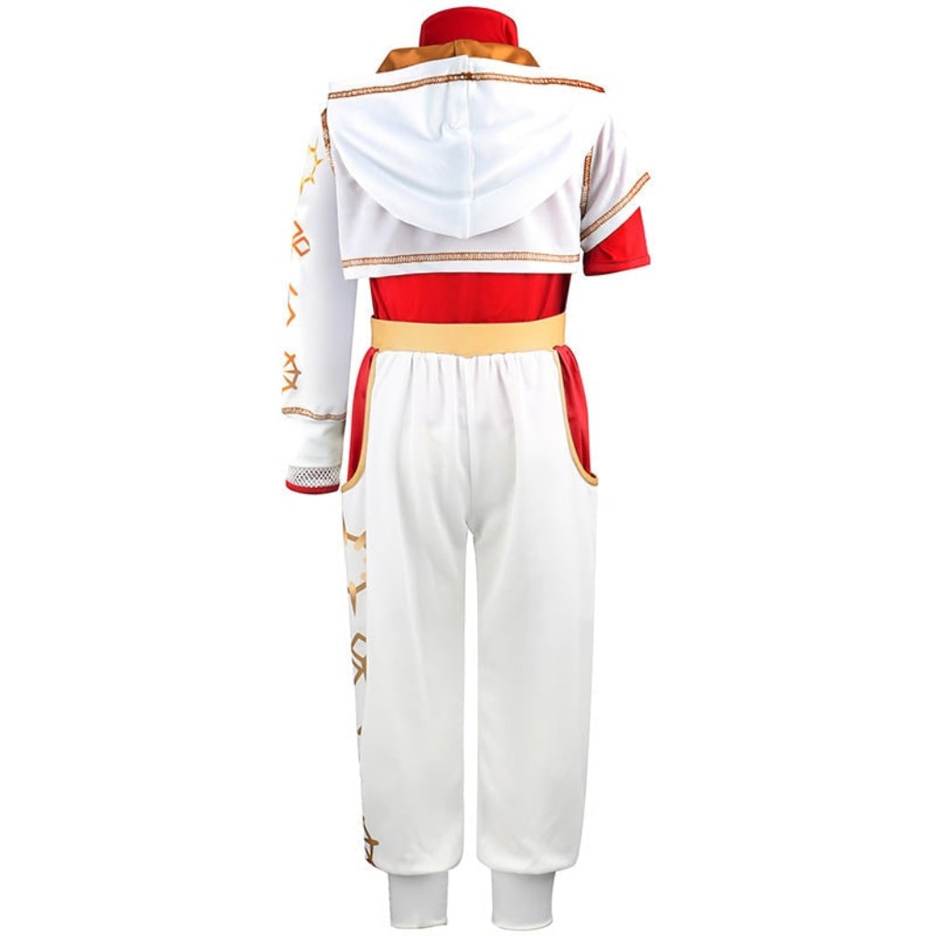 Kids' Halloween Cosplay Costume Jumpsuit with Asymmetrical Sleeves Gold Wrist Cuff Blonde