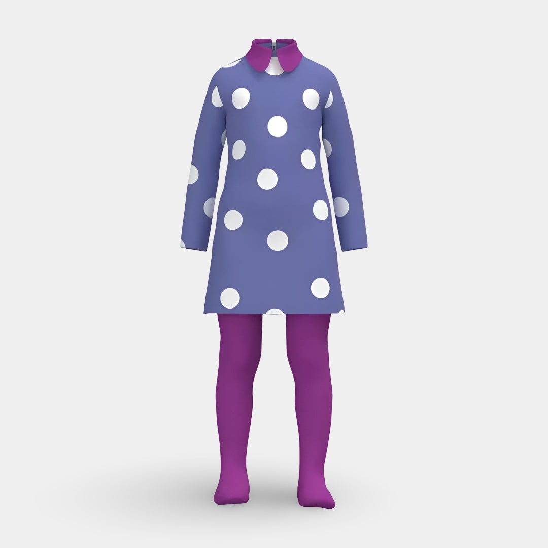 Kids' Halloween Cosplay Costume Polka Dot Dress with and Tights for Party and Themed Events