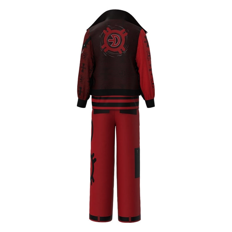 Kids' Halloween Costume Vampire Cosplay Set with High Collar Jacket and Striped Tee