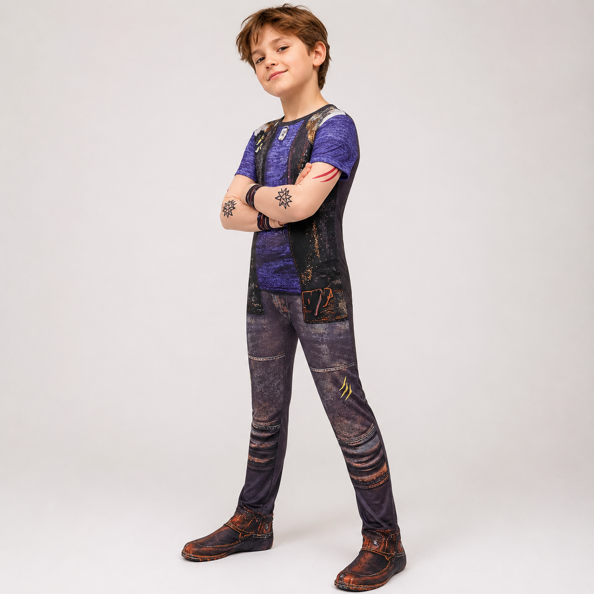 Kids' Halloween Costume Witch Character and Zip-Up with Printed Design Funny