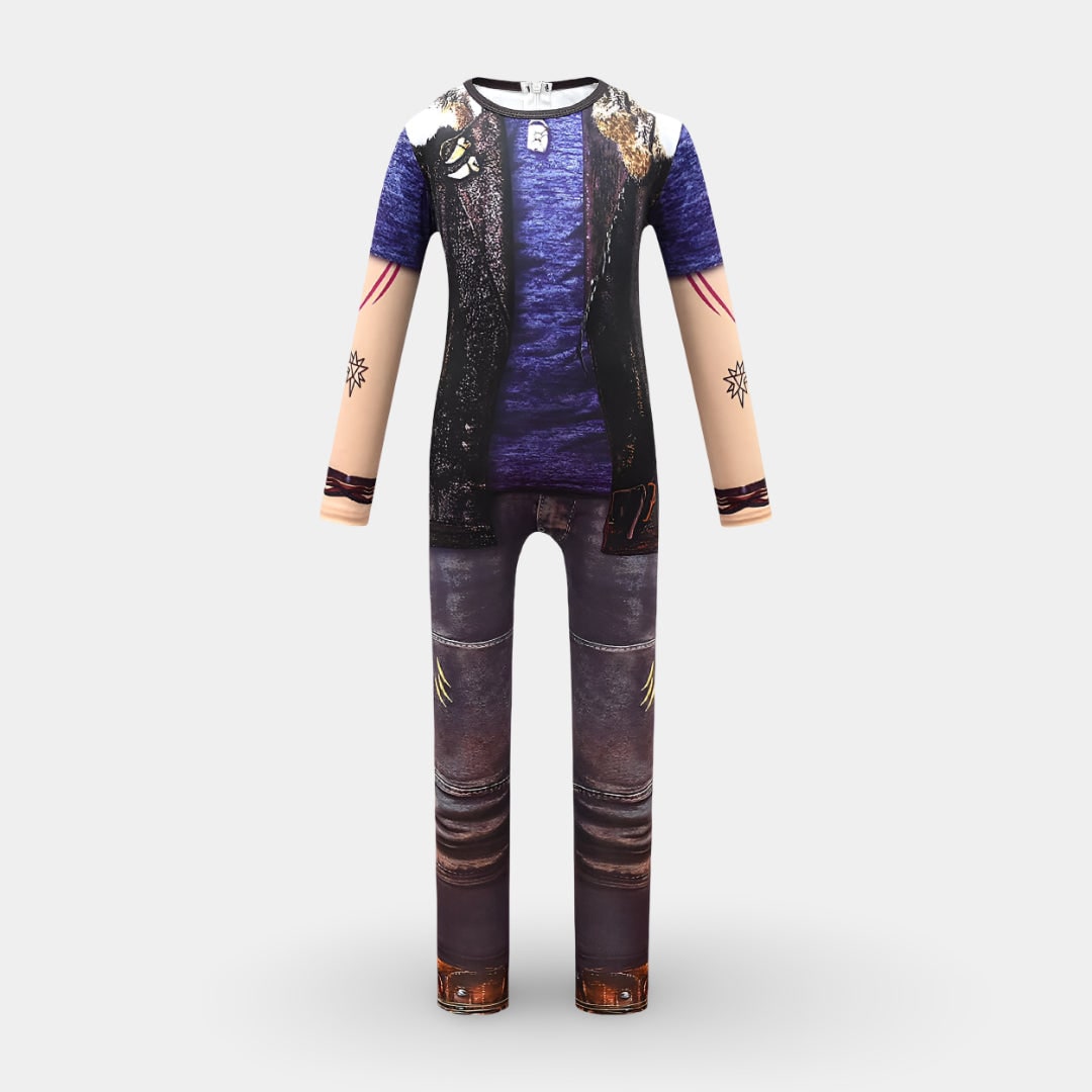Kids' Halloween Costume Witch Character and Zip-Up with Printed Design Funny