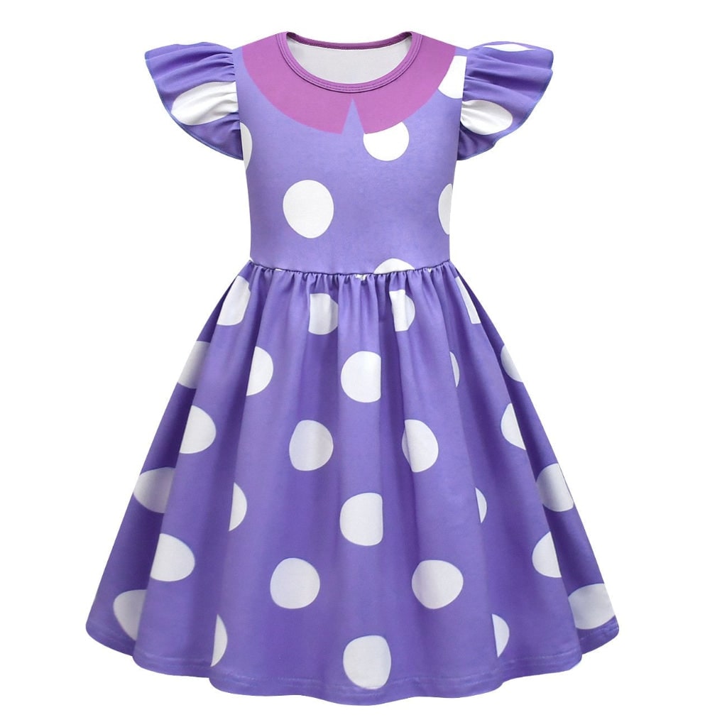 Kids' Halloween Costumes for Princess Dress with Polka Dot Pattern Flutter Sleeves