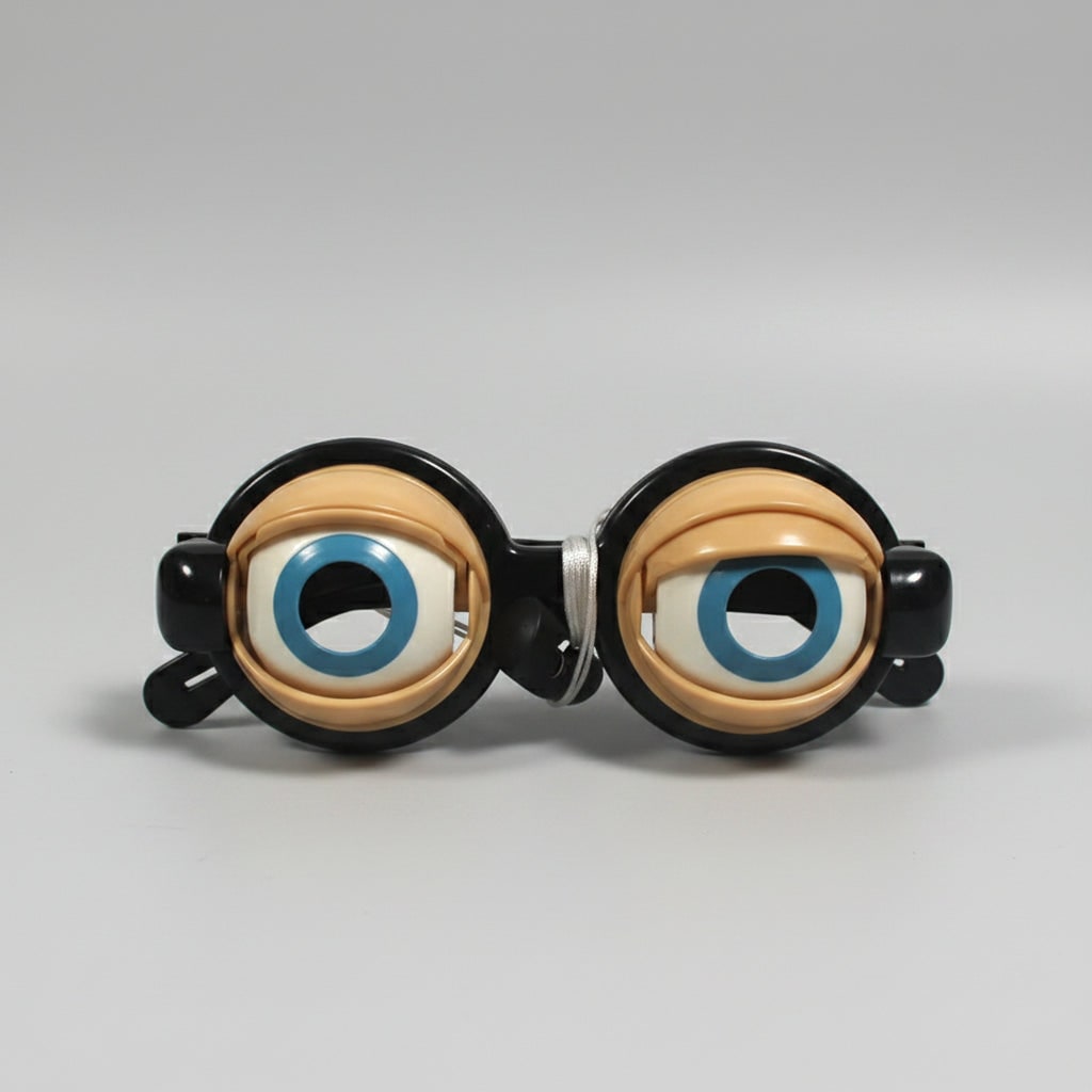 Kids' Halloween Crazy Eyes Glasses Novelty Prank Toy with Moving Eyelids for Party Fun
