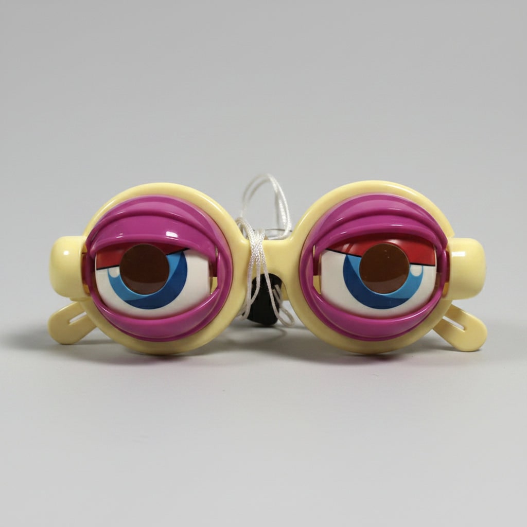 Kids' Halloween Crazy Eyes Glasses Novelty Prank Toy with Moving Eyelids for Party Fun