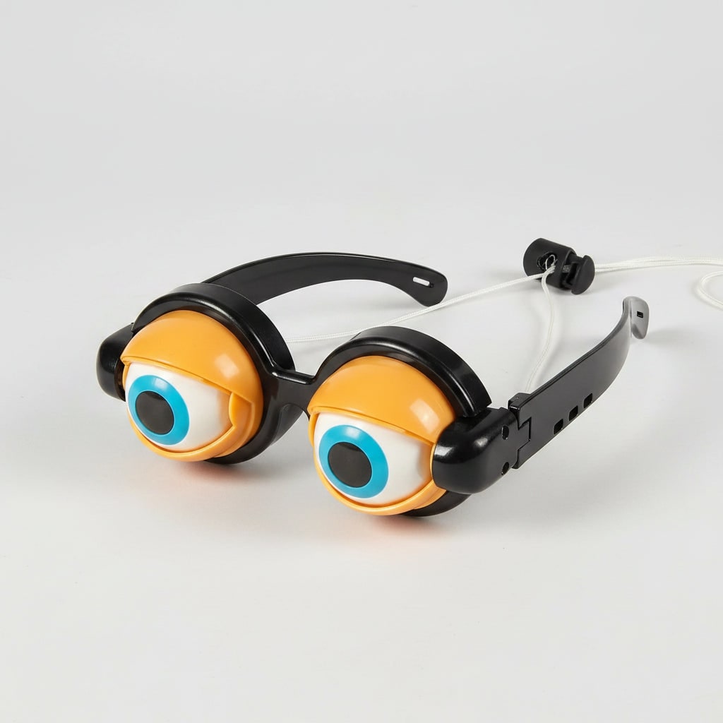 Kids' Halloween Crazy Eyes Glasses Novelty Prank Toy with Moving Eyelids for Party Fun