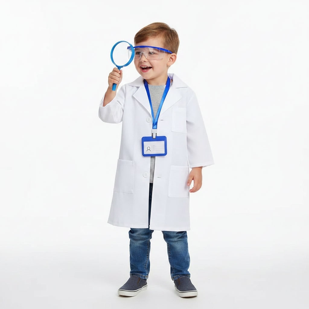 Kids' Halloween Doctor Costume Medical White Lab Coat Set Childs