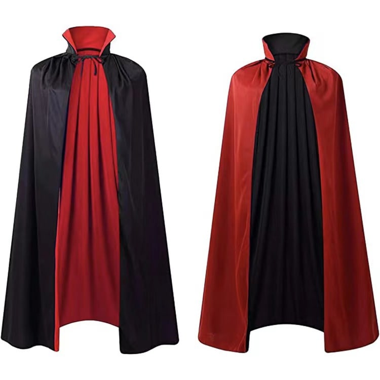 Kids' Halloween Hooded Cloak with Hood and Tie Closure for Costume Party With Red Cape