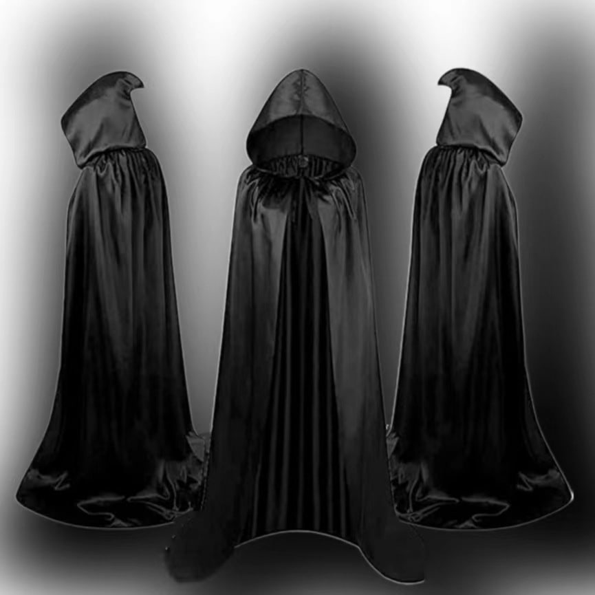 Kids' Halloween Hooded Cloak with Hood and Tie Closure for Costume Party With Red Cape