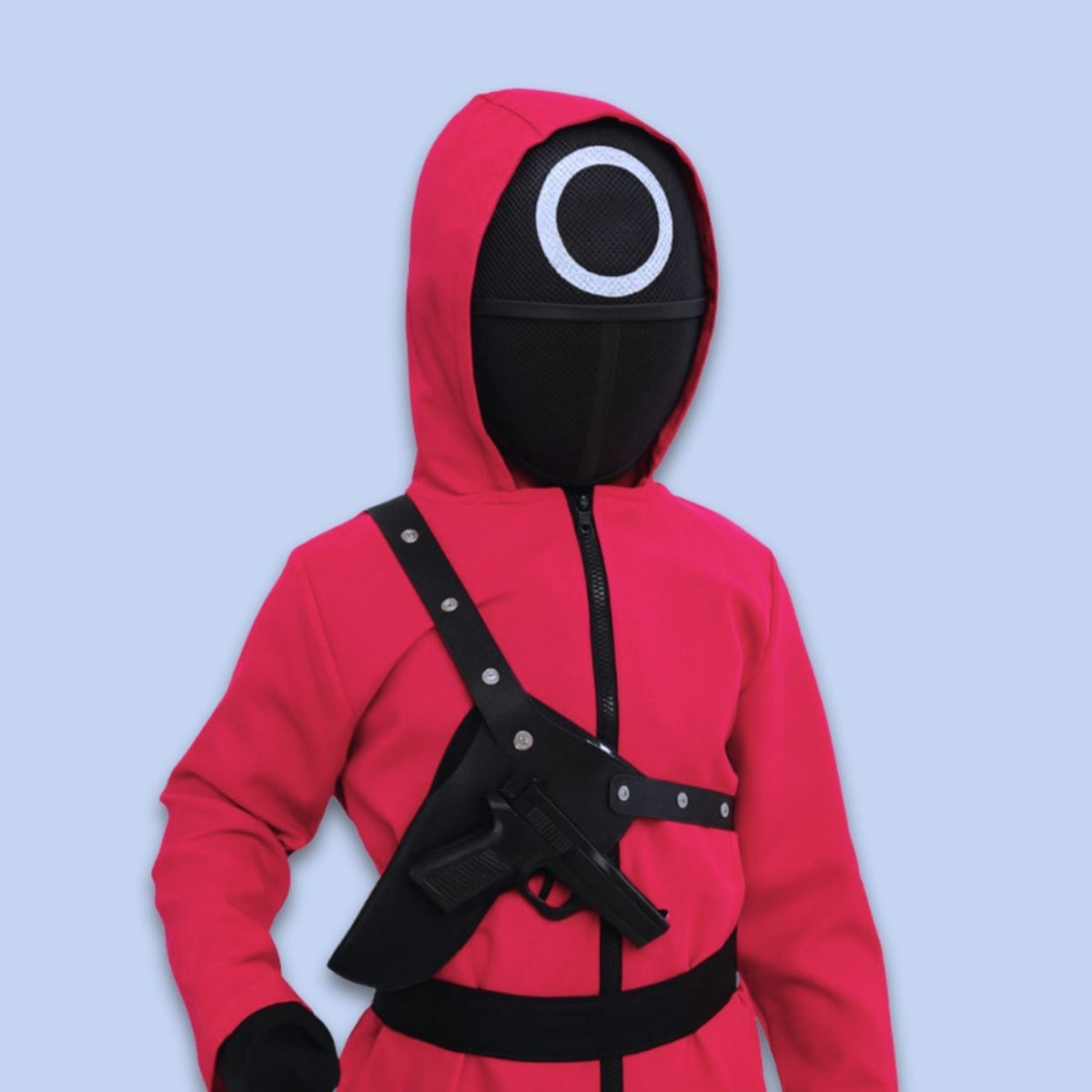 Kids' Halloween Hooded Jumpsuit Costume with Mesh Mask and Gloves Trick-Or-Treat