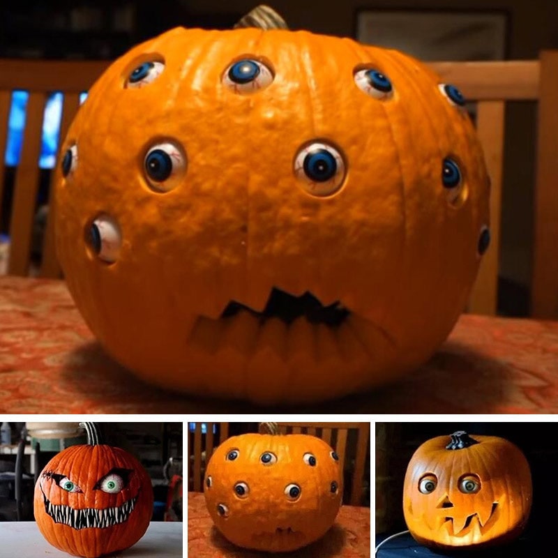Kids' Halloween Jack O Lantern Pumpkin Decor with Animatronic Moving Eyes for Scary Party Prop