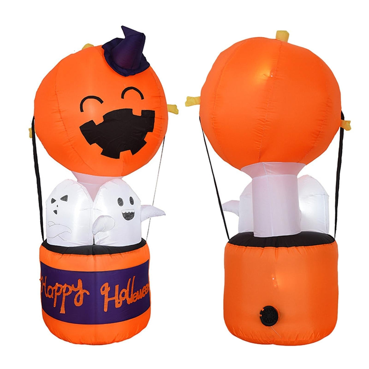 Kids' Halloween Outdoor Decoration Inflatable Blow Up Pumpkin Hot Air Balloon with Ghost and LED Lights