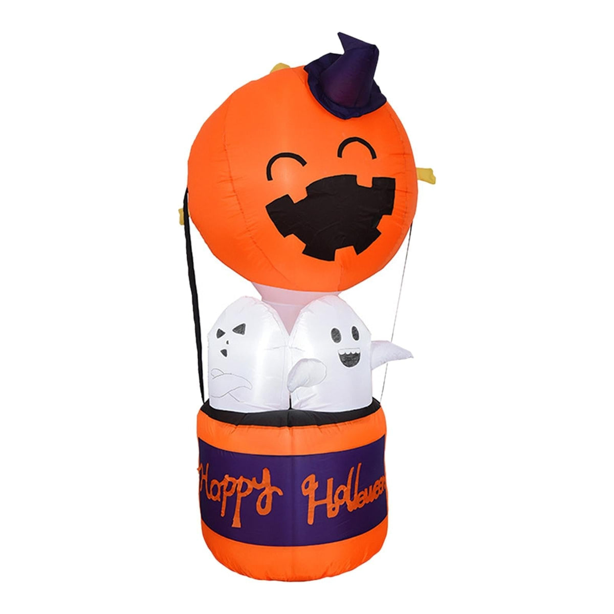 Kids' Halloween Outdoor Decoration Inflatable Blow Up Pumpkin Hot Air Balloon with Ghost and LED Lights