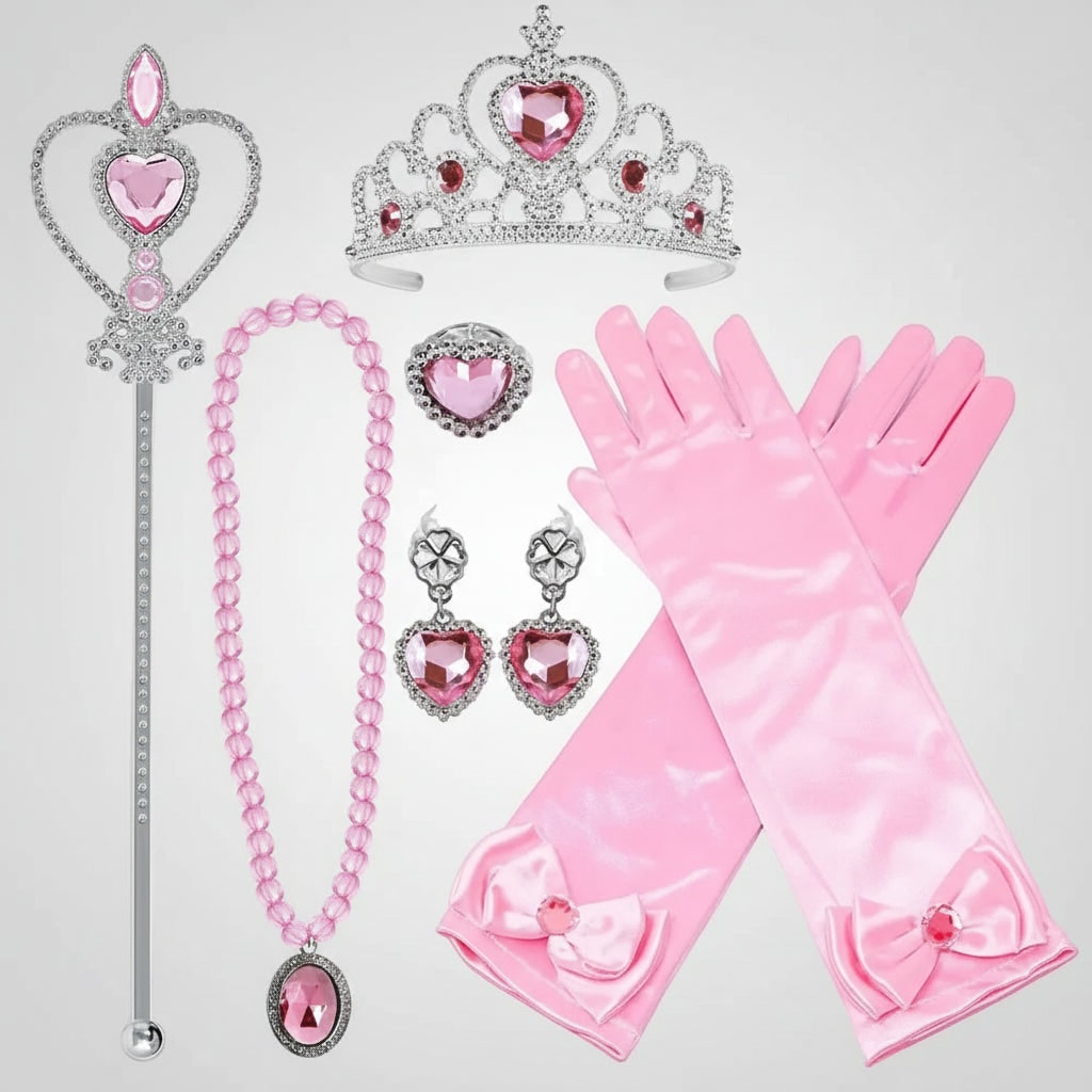 Kids' Halloween Princess Costume Dress with Tiara Wand and Accessories Set