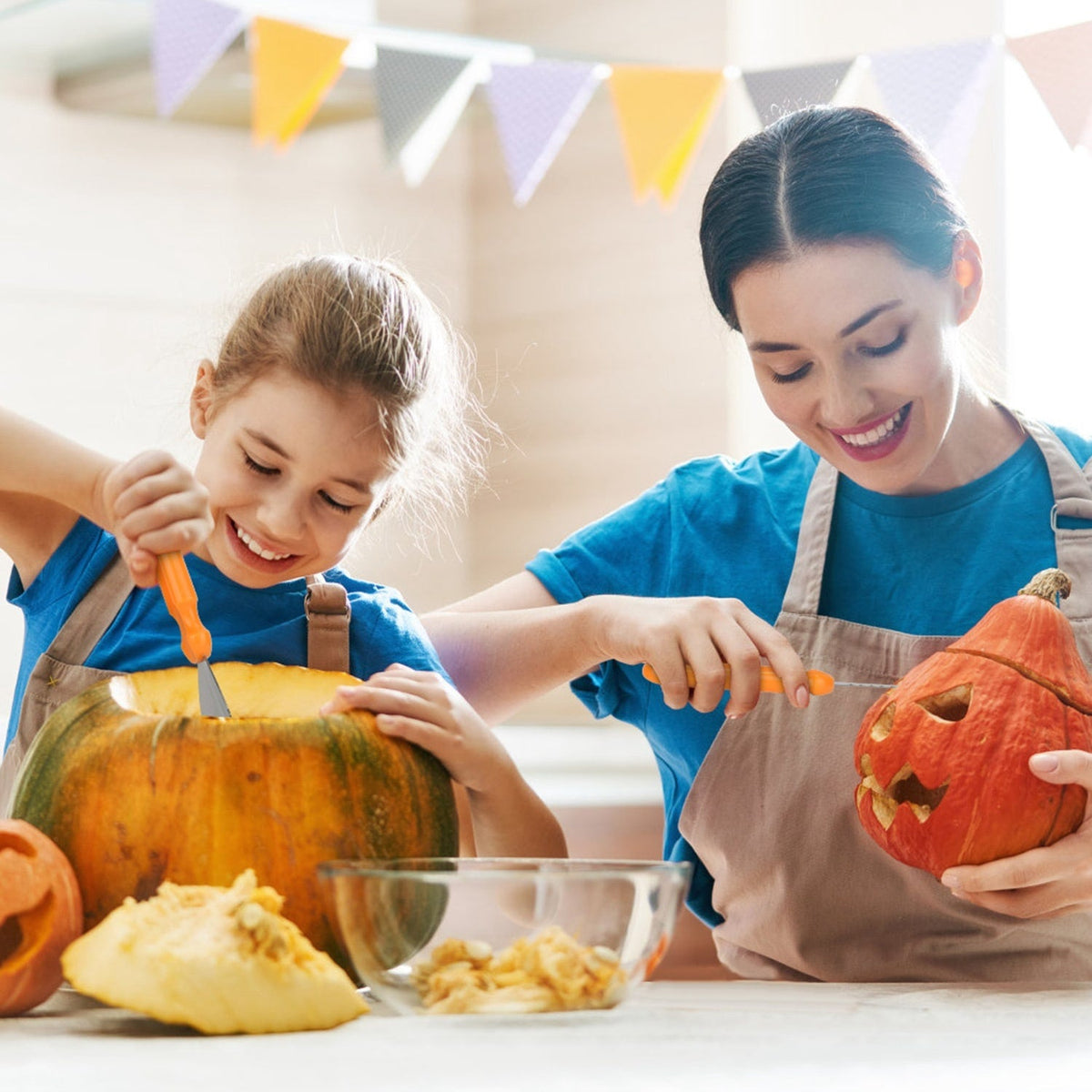 Kids' Halloween Pumpkin Carving Kit and Tools with Stainless Steel Saws and Sculpting for Supplies