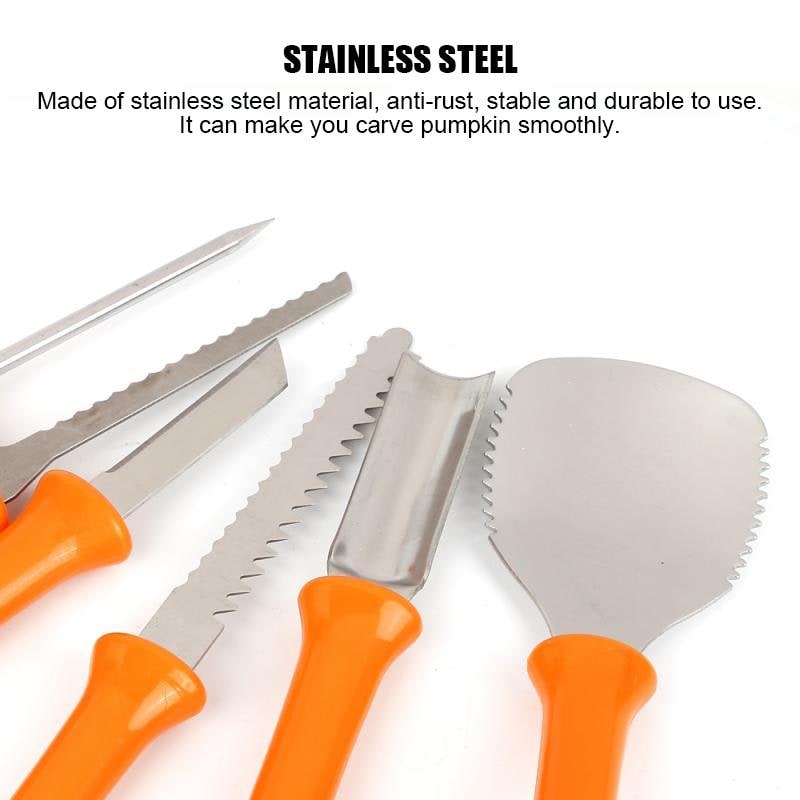 Kids' Halloween Pumpkin Carving Kit with Tools and Supplies 8-Piece Stainless Steel Set