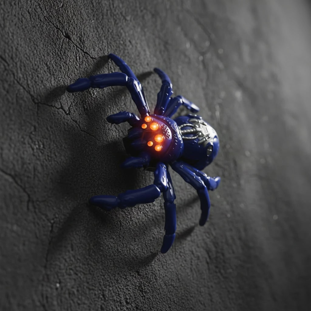 Kids' Halloween Remote Control Spider Wall Climbing Toy with LED Eyes and Suction Design