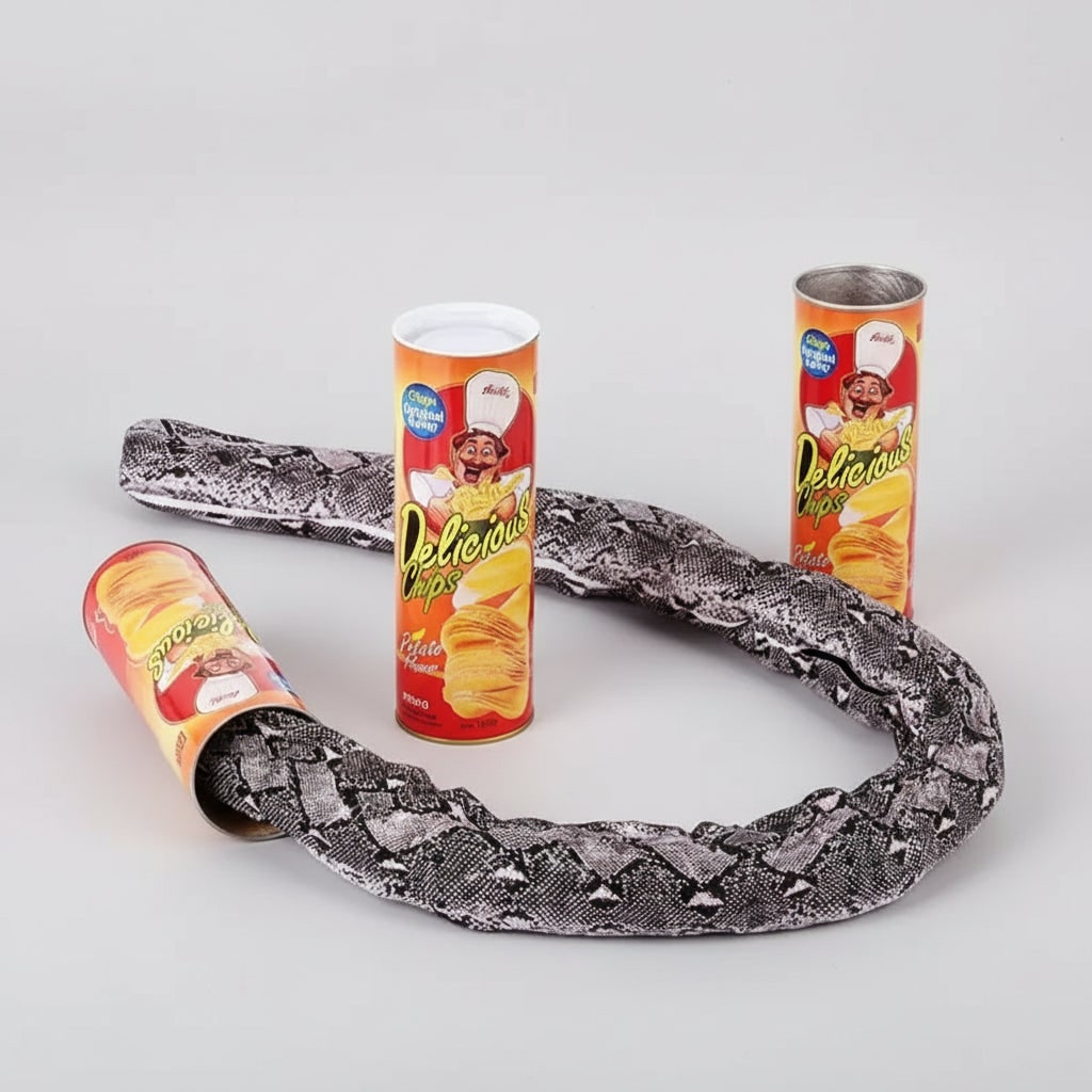 Kids' Halloween Snake in a Can Fake Prank Toy with Spring-Loaded Jumping Surprise for Party Decoration