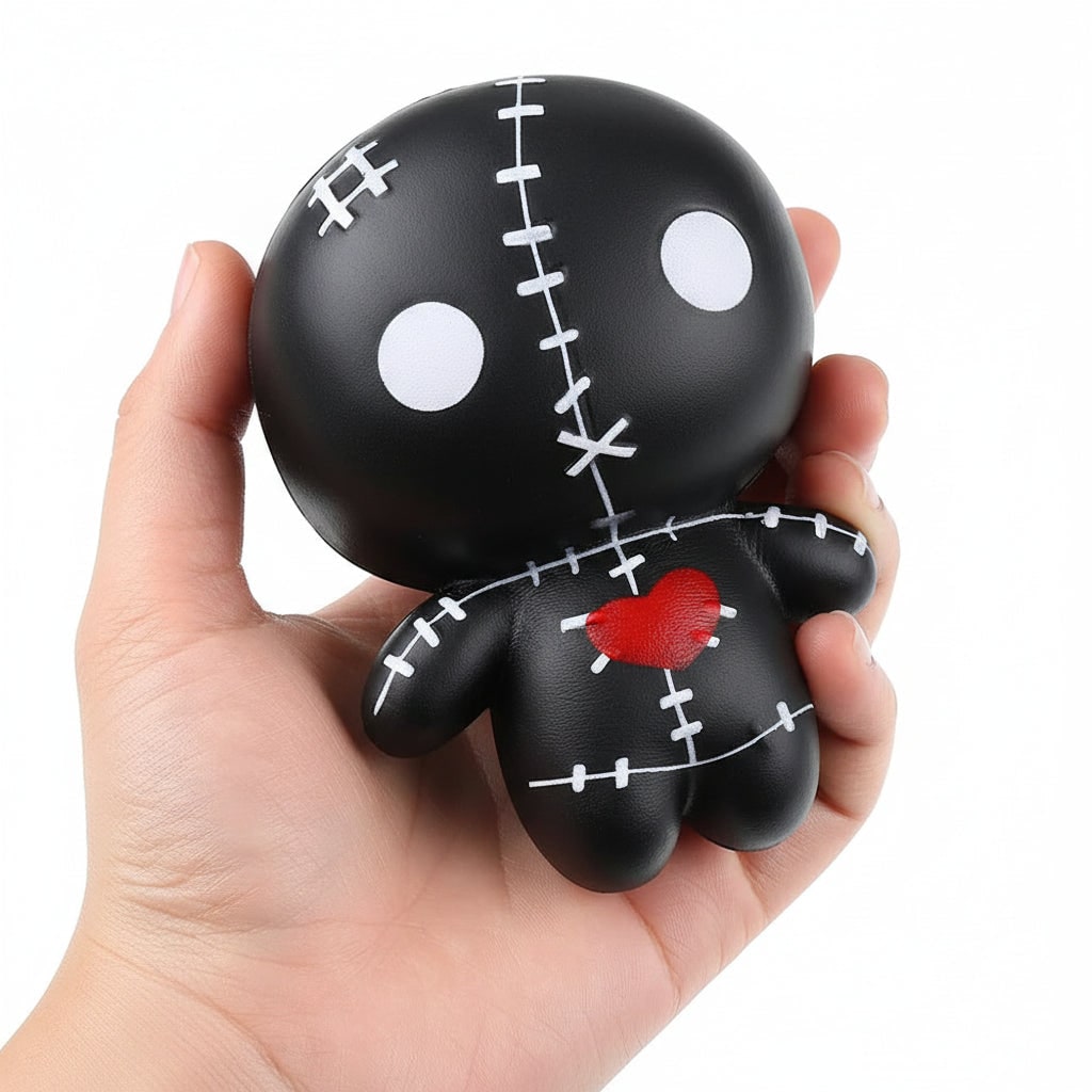 Kids' Halloween Squishy Toy Stress Relief with Slow Rising Foam Voodoo Doll Design and Stitched Details