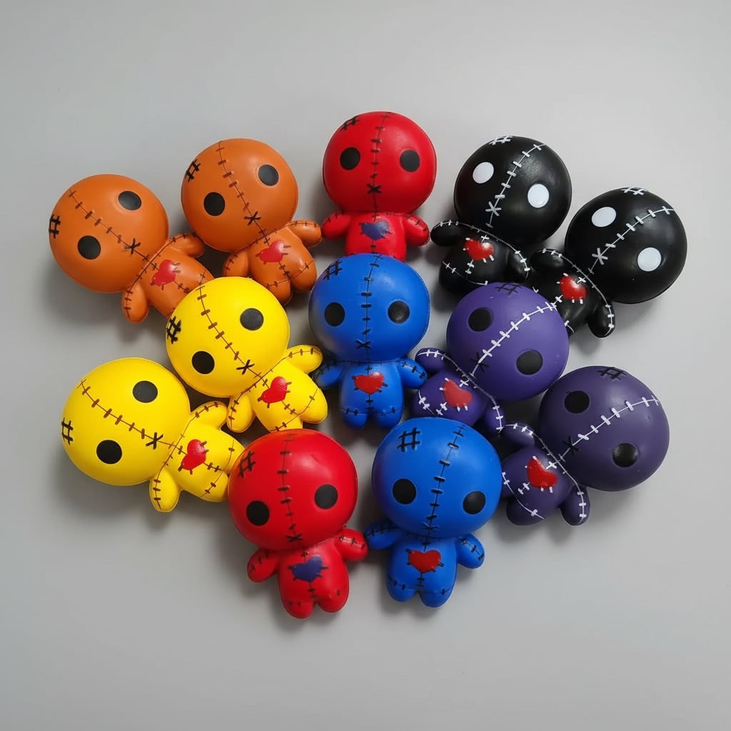 Kids' Halloween Squishy Toy Stress Relief with Slow Rising Foam Voodoo Doll Design and Stitched Details