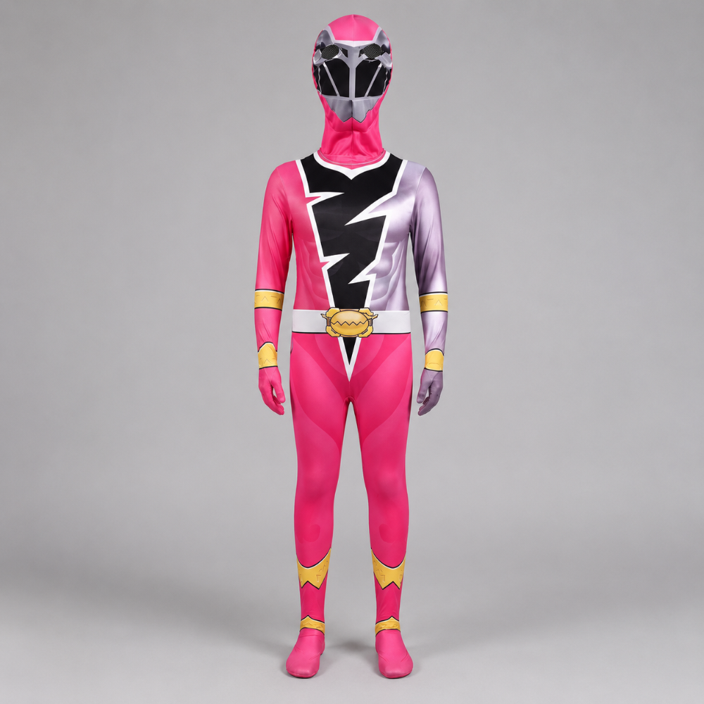 Kids' Halloween Superhero Costume Jumpsuit Dress Up with Lightning Bolt Chest Panel