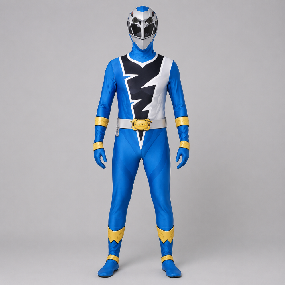 Kids' Halloween Superhero Costume Jumpsuit Dress Up with Lightning Bolt Chest Panel